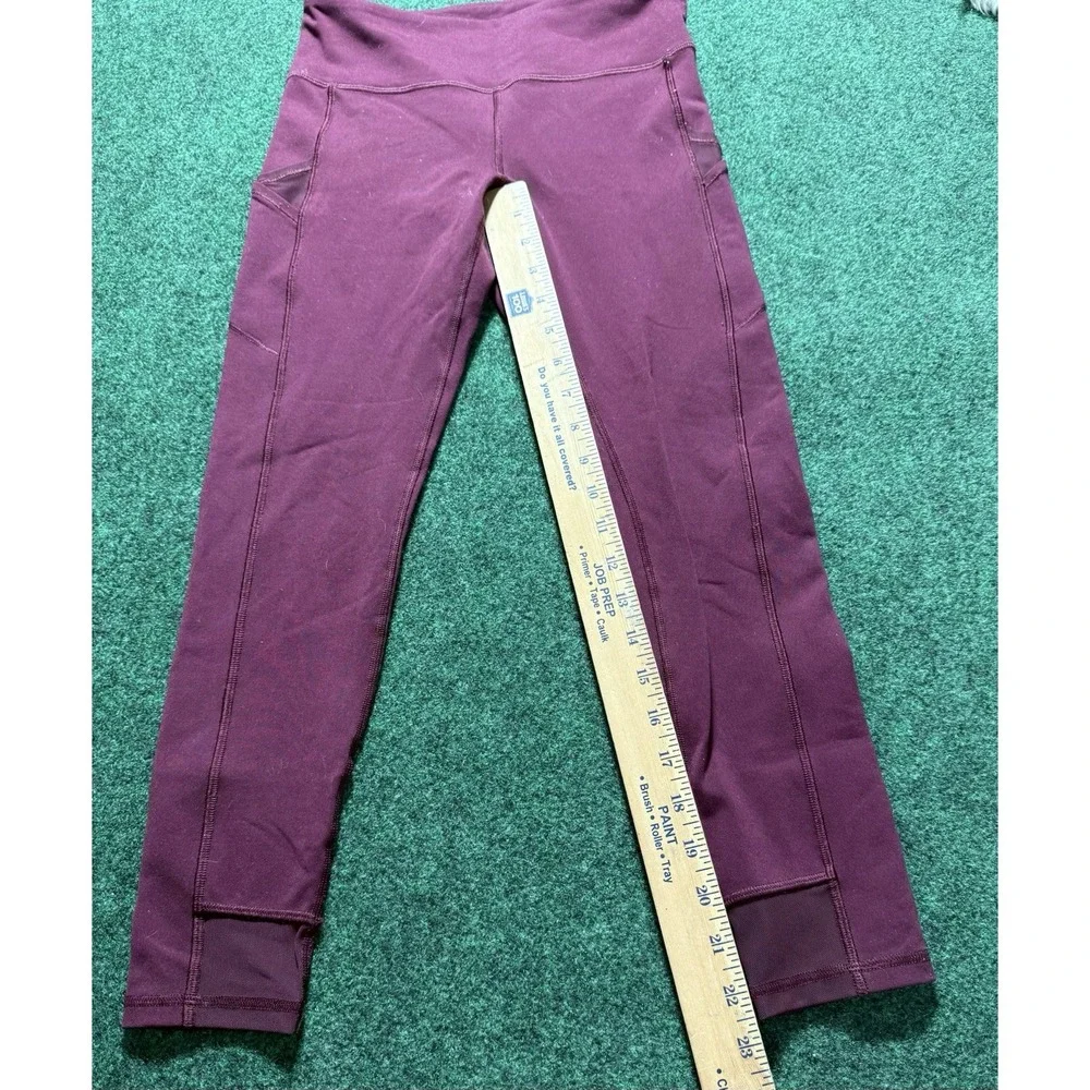 Ivivva by Lululemon Burgundy Maroon Leggings Mesh Side Panels Girls Size 12‎